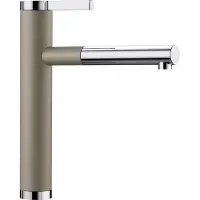 BLANCO Küchenarmatur "LINEE-S", braun (braun, chrom, tartufo), B:4,6cm H:28,1cm T:24,8cm, Messing, Armaturen, Küchenarmatur, mit ausziehbarem Auslauf