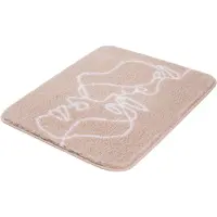 Kleine wolke Badematte "Face, Badvorleger, Badezimmer Teppich", lila (pearl), H:18mm, Polyacryl, Badematten, Badematte, Badteppich, modernes Design, Motiv Gesichter, waschbar