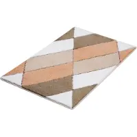 Kleine wolke Badematte "Ayana, Badvorleger, Badezimmer Teppich", bunt (seide), H:15mm, Polyacryl, Badematten, Badematte, Badteppich, modernes Rauten Design, leichter Hoch-Tief Effekt