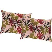 Adam Audio Dekokissen ADAM "Jungle", rot (dunkelrot, rosa, bedruckt), B:40cm L:60cm, Baumwolle, Dekokissen_Sitzkissen_Kissenhüllen, Dekokissen, GOTS zertifiziert - Kissenhülle ohne Füllung, 1 Stück