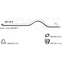 ERNST Abgasrohr 391559 hinten rechts für VAG MERCEDES-BENZ