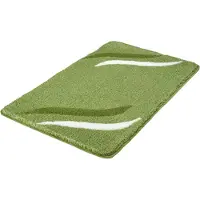 Kleine wolke Badematte "Florenz, Badvorleger, Badezimmer Teppich" Gr. 2, grün (kiwigrün), H:18mm, Kunstfaser, Badematten, Badematte, Badteppich, Wellen Design, Melange Optik, waschbar