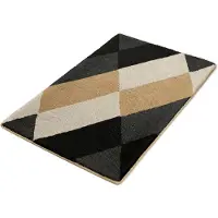 Kleine wolke Badematte "Ayana, Badvorleger, Badezimmer Teppich", schwarz, H:15mm, Polyacryl, Badematten, Badematte, Badteppich, modernes Rauten Design, leichter Hoch-Tief Effekt