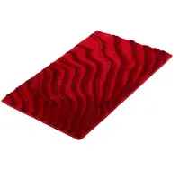 Kleine wolke Badematte "Terrace, Badvorleger, Badezimmer Teppich", rot (rubin), H:23mm, Polyacryl, Badematten, Badematte, Badteppich, modernes Wellen Design, Hoch-Tief Effekt