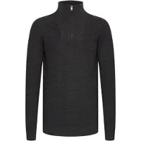 !Solid Troyer SOLID "Troyer SDReco", Herren, Gr. L, grau (dunkelgrau melange), Obermaterial: 70% Baumwolle CO recyc.. 30% Polyester Pol. recyc.., Pullover Troyer