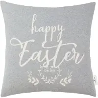 Tom Tailor Kissenbezüge HOME "Happy Easter", grau (hellgrau, steingrau), B:45cm L:45cm, Baumwolle, Obermaterial: 100% Baumwolle, Kissenbezüge, Kissenbezüge, aus weicher Baumwolle