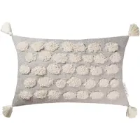 Tom Tailor Dekokissen HOME "Tufted Blobs" Gr. 1, beige (natur, champagner, beige, gepunktet), B:30cm L:50cm, Leinen, Polyester, Dekokissen_Sitzkissen_Kissenhüllen, Dekokissen