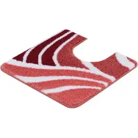 Kleine wolke Badematte "Flame, Badvorleger, Badezimmer Teppich", rot (marsala), H:15mm, Polyacryl, Badematten, Badematte, Badteppich, modernes Wellen Design