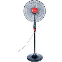 Tornado Standventilator 18 Zoll 4 Flügel.Geräuschpegel von nur 46 dB bei voller Leistung, Haushalts-Lamellenlüfter, Schwarz, Rot, Flur, 46 dB, 980 RPM, 45 cm
