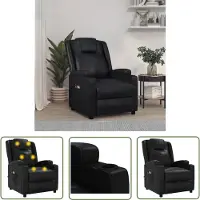 The Living Store Massagesessel Elektrisch Schwarz Kunstleder