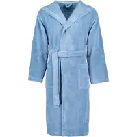 Vossen Unisex-Bademantel "Lynn" Gr. XL, blau (polo blau), L:120cm, Wirkvelours, Hausmäntel, Unisex-Bademantel, für Damen & Herren, mit Kapuze, aus Microfaser