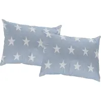 Wirth Dekokissen "Crayon" Gr. 1, blau (blau, gemustert), B:40cm L:60cm, Baumwolle, Polyester, Dekokissen_Sitzkissen_Kissenhüllen, Dekokissen, Kissenhülle ohne Füllung, 2 Stück