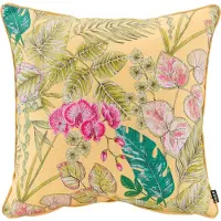 Hock Dekokissen H.O.C.K. "Eliza-Bouquet Outdoor", gelb (gelb, geblümt), B:50cm H:10cm L:50cm, Polyacryl, Dekokissen_Sitzkissen_Kissenhüllen, Dekokissen, Outdoor geeignet, Kissenhülle mit Füllung, 1 Stück