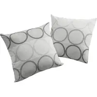 Wirth Dekokissen "Zirbello" Gr. 1, grau (dunkelgrau, kreise), B:40cm L:40cm, Baumwolle, Polyester, Dekokissen_Sitzkissen_Kissenhüllen, Dekokissen, Kissenhülle ohne Füllung, 2 Stück