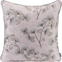 Hock Dekokissen H.O.C.K. "Gingko", rosa (rosa, silberfarben, geblümt), B:45cm H:10cm L:45cm, Polyester, Dekokissen_Sitzkissen_Kissenhüllen, Dekokissen, mit Gingko-Blättern, Kissenhülle mit Füllung, 1 Stück