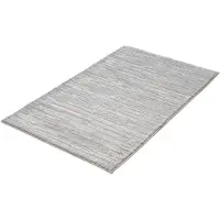 Kleine wolke Badematte "Glow, Badvorleger, Badezimmer Teppich", weiß (auster), H:14mm, Polyester, Badematten, Badematte, Badteppich, Uni Farben, Streifen Struktur, Hoch-Tief Effekt