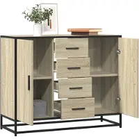 vidaXL Sideboard Sonoma-Eiche 92x35x76 cm Holzwerkstoff