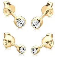 Elli Ohrstecker-Set "Ohrringe Ohrstecker Set Weiß 925 Sterling Silber, mit Kristallen von Swarovski", rosa (rosegold), Ohrringe, Damen, Silber 925 (Sterlingsilber), Ohrstecker-Set