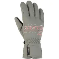 Ziener Skihandschuhe "LAILLA-Z AQUASHIELD MÄDCHEN", Kinder, Gr. 5, grün (grün mud), Kunstfaser, Handschuhe Skihandschuhe, wasserdicht, winddicht, atmungsaktiv, warm, bestickt