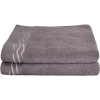 Dyckhoff Handtücher "Wave", grau, B:50cm L:100cm, Frottier, Baumwolle, Handtücher, Handtücher, mit Jacquard-Bordüre