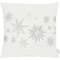 Apelt Dekokissen "5843", bunt (silberfarben, weiß, sterne), B:49cm L:49cm, Polyester, Dekokissen_Sitzkissen_Kissenhüllen, Dekokissen