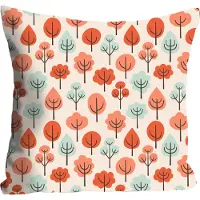 Queence Dekokissen "Reinhard", orange (orange, blau, bedruckt), B:40cm L:40cm, Polyester, Dekokissen_Sitzkissen_Kissenhüllen, Dekokissen, mit schönen Laubbäumen