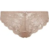 LASCANA String , Damen, Gr. 44/46, sand, Spitze, Obermaterial: 90% Polyamid, 10% Elasthan, unifarben, körpernah, Unterhosen String, aus schöner Vollspitze und Schleife