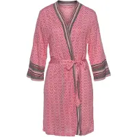 Vivance Kimono DREAMS, Damen, Gr. 36/38, pink (pink gemustert), Single-Jersey, bedruckt, Kurzform, Hausmäntel Kimono, in schönem Ethno-Design