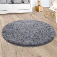 Paco Home Hochflor-Teppich "Silky 591", rund, 37 mm Höhe, Uni Farben, besonders weich und kuschelig
