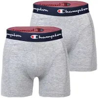 Champion Boxershorts "Boxershort 2er Pack", Herren, Gr. S, grau (hellgrau meliert), Obermaterial: 95% Baumwolle CO. 5% Elasthan EL., Unterhosen Boxershorts