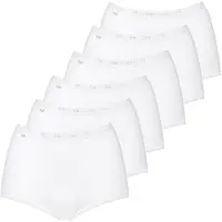 Sloggi Slip "Slip 6er Pack", Damen, Gr. 52, weiß, Obermaterial: 95% Baumwolle CO. 5% Elasthan EL., Unterhosen Slip