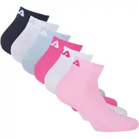 FILA Unisex Quarter Socken, 6er Pack - Kurzsocken, Training, Sport, Logo (2x 3 Paar)