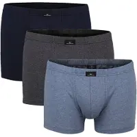 Götzburg Boxershorts GÖTZBURG "Boxershort 3er Pack", Herren, Gr. XXL, blau (blau, grau), Obermaterial: 95% Baumwolle CO. 5% Elasthan EL., Unterhosen Boxershorts