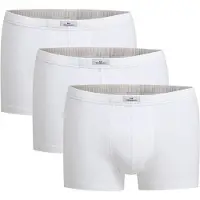 Götzburg Boxershorts GÖTZBURG "Boxershort 3er Pack", Herren, Gr. L, weiß, Obermaterial: 95% Baumwolle CO. 5% Elasthan EL., Unterhosen Boxershorts