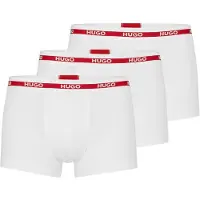 HUGO Boxershorts "Boxershort TRUNK TRIPLET PLANET 3er Pack", Herren, Gr. S, weiß, Obermaterial: 95% Baumwolle CO. 5% Elasthan EL., Unterhosen Boxershorts