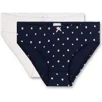Sanetta Slip "Slip 2er Pack", Jungen, Gr. 140, weiß (weiß, dunkelblau), Obermaterial: 95% Baumwolle CO. 5% Elasthan EL., Unterhosen Slip
