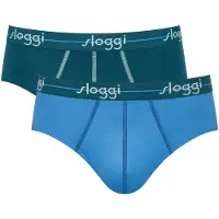Sloggi Slip "Slip Start midi C2P box 2er Pack", Herren, Gr. XXL, blau, Obermaterial: 96% Baumwolle CO. 4% Elasthan EL., Unterhosen Slip