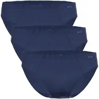 Ammann Slip "Slip Cotton & More Mini Slip 3P 3er Pack", Herren, Gr. L, blau (dunkelblau), Obermaterial: 57% Modal CMD. 35% Baumwolle CO. 8% Elasthan EL., Unterhosen Slip
