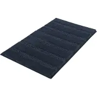 Kleine wolke Badematte "Monrovia, Badvorleger, Badezimmer Teppich", blau (navy), H:23mm, Kunstfaser, Badematten, Badematte, Badteppich, Uni Farben, gestreift, aus Mikrofaser, waschbar