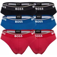 BOSS Slip "Slip Briefs 3P Power 6er Pack", Herren, Gr. M, bunt (rot, blau, schwarz), Obermaterial: 95% Baumwolle CO. 5% Elasthan EL., Unterhosen Slip