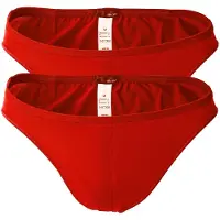 Hom Slip "Slip 2er Pack", Herren, Gr. M, rot, Obermaterial: 76% Polyamid PA. 24% Elasthan EL., Unterhosen Slip