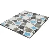 Kleine wolke Badematte "Sintra, Badvorleger, Badezimmer Teppich", grün (opal), H:15mm, Polyacryl, Badematten, Badematte, Badteppich, modernes Mosaikdesign