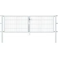 GAH Alberts Zaundoppeltür ALBERTS "Flexo", silber (silberfarben), B:250cm H:80cm, Stahl, Tore, Zaundoppeltür, 250 cm Breite, in versch. Höhen