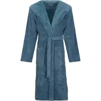 Vossen Unisex-Bademantel "Lynn" Gr. S, blau (polo blau), L:120cm, Wirkvelours, Hausmäntel, Unisex-Bademantel, für Damen & Herren, mit Kapuze, aus Microfaser