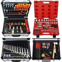 FAMEX 418-18 Profi Alu Werkzeugkoffer mit High-End Werkzeug Set, 195-tlg. - PROFESSIONAL