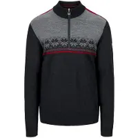 Dale of Norway Liberg Sweater - Merinopullover - Herren Dark Charcoal / Smoke / Red Rose XL