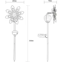 Globo LED-Solar-Erdspießleuchte 36576, rostbraun, Metall, Glas