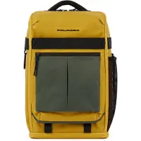 Piquadro Arne Bike Laptop-Rucksack 15,6" Notebookfach und mit LED-Licht Safrangelb