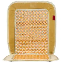 Heyner Sitzauflage Holzkugel beige, für Fahrer und Beifahrer belüfteter Auto-Sitzbezug mit Massageeffekt