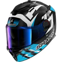 Shark Spartan Gt Pro Carbon Zarco Track Racer Carbon Weiß Blau DWB Größe M